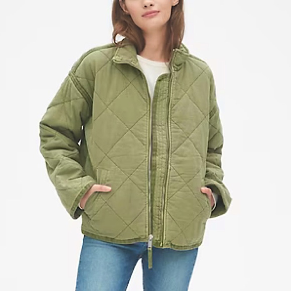 GAP Quilted Jacket, in Olive Green Size XS